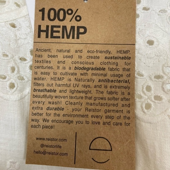 NWT Reistor The Beach Shack Shirt 100% Hemp Eyelet Summer Tank Top - Picture 15 of 16